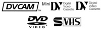 DVCAM, miniDV, DV, DVD-Video, S-VHS